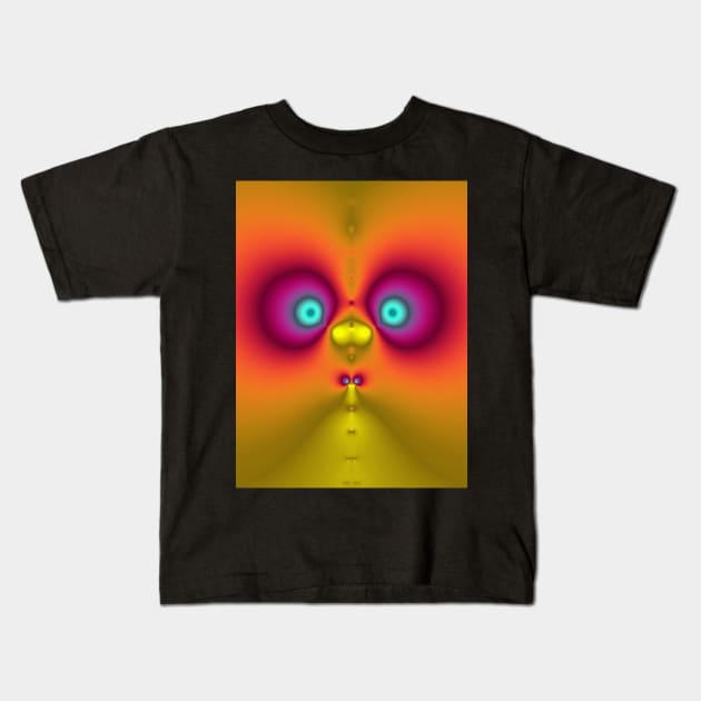 Cute fractal face ten Kids T-Shirt by Coveante